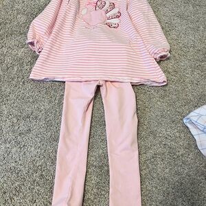 Pink Striped Kids Matching Set